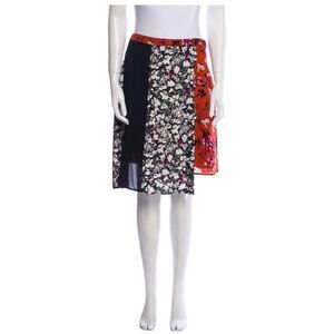 Acne Studios Authentic Hamni Black Floral Knee Length Skirt FR 38 US 6 Small
